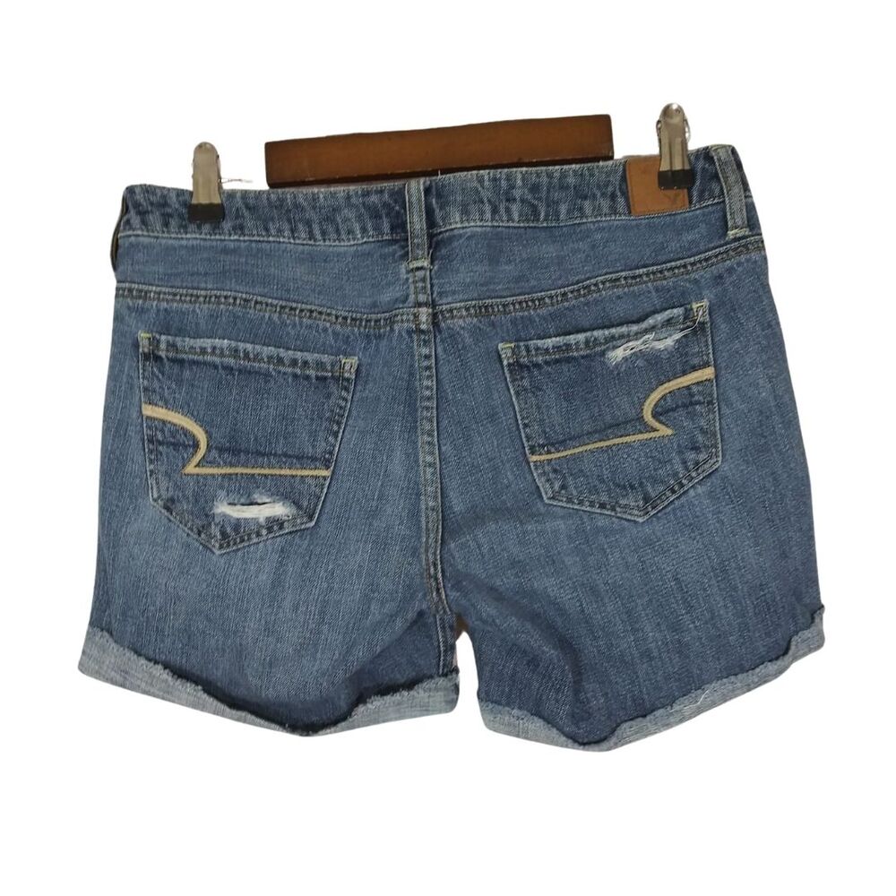 American Eagle Patchwork Medium Wash Cuffed Jean … - image 2